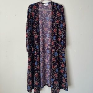 Floral Duster Cardigan With Pockets